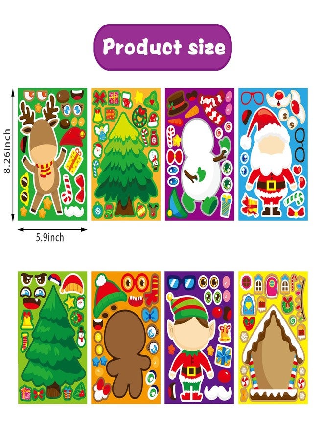DUJAA 32 Sheets Christmas Stickers for Crafts Make Your Own Characters Mix and Match Sticker, Make a Face Sticker Christmas Tree Stickers Christmas Game Activities for Holiday Kids - Image 3